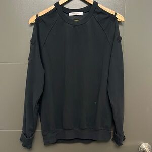 Small Black Project Social T Sweatshirt with open shoulder detail